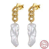 1 Pair Baroque Style French Style Geometric Color Block Irregular Polishing Plating Freshwater Pearl 14k Gold Plated White Gold Plated Silver Plated Drop Earrings main image 3