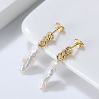 1 Pair Baroque Style French Style Geometric Color Block Irregular Polishing Plating Freshwater Pearl 14k Gold Plated White Gold Plated Silver Plated Drop Earrings main image 6