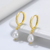 1 Pair Baroque Style Sweet Geometric Color Block Handmade Polishing Plating Freshwater Pearl 14k Gold Plated White Gold Plated Silver Plated Drop Earrings main image 1