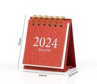 Yue Zhen Morandi Calendario 2024 Pequeño Escritorio Decoración De Escritorio Creativo Bobina Calendario Cuaderno Al Por Mayor sku image 2