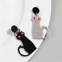 1 Pair Simple Style Cat Printing Arylic Drop Earrings main image 5