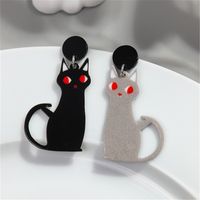 1 Pair Simple Style Cat Printing Arylic Drop Earrings sku image 4