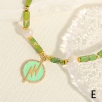 Bohemian Beach Lightning Freshwater Pearl Stone Copper Enamel Plating Inlay Zircon 18k Gold Plated Pendant Necklace main image 2