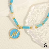 Bohemian Beach Lightning Freshwater Pearl Stone Copper Enamel Plating Inlay Zircon 18k Gold Plated Pendant Necklace main image 6