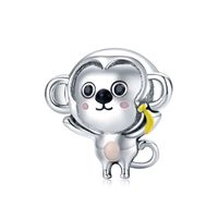 Casual Monkey Sterling Silver Inlay Zircon Jewelry Accessories sku image 1