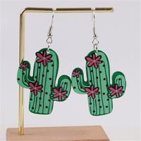 1 Pair Simple Style Streetwear Cactus Arylic Drop Earrings main image 1