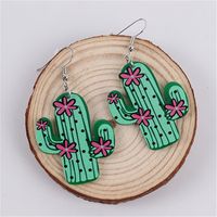 1 Pair Simple Style Streetwear Cactus Arylic Drop Earrings sku image 1