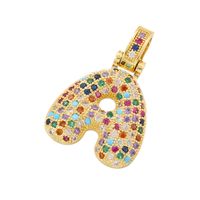 Hip-hop Letter Copper Plating Inlay Zircon 18k Gold Plated Charms main image 7