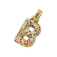 Hip-hop Letter Copper Plating Inlay Zircon 18k Gold Plated Charms main image 6