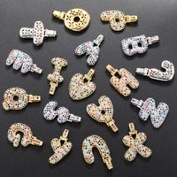 Hip-hop Letter Copper Plating Inlay Zircon 18k Gold Plated Charms main image 1