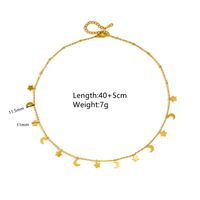 Titanium Steel 18K Gold Plated Simple Style Plating Star Moon Necklace main image 4