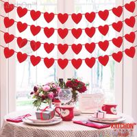 Valentine's Day Cute Heart Shape Nonwoven Wedding Party Banner main image 2