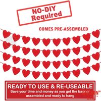Valentine's Day Cute Heart Shape Nonwoven Wedding Party Banner sku image 6