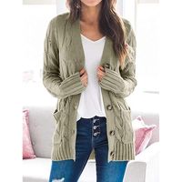 Women's Cardigan Long Sleeve Sweaters & Cardigans Casual Simple Style Solid Color main image 1