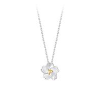 Simple Style Flower Sterling Silver Plating Silver Plated Pendant Necklace main image 7