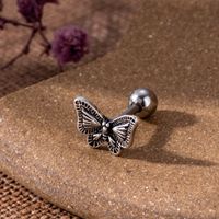 1 Piece Ear Cartilage Rings & Studs Vintage Style Spider Butterfly Skull 316 Stainless Steel  Copper Plating Inlay Zircon sku image 6