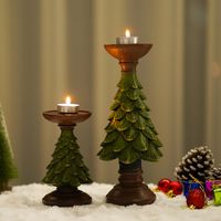 Christmas Retro Christmas Tree Bear Resin Indoor Party Festival Candlestick main image 1