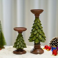 Christmas Retro Christmas Tree Bear Resin Indoor Party Festival Candlestick main image 4