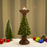 Christmas Retro Christmas Tree Bear Resin Indoor Party Festival Candlestick main image 3