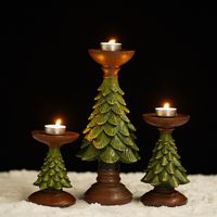 Christmas Retro Christmas Tree Bear Resin Indoor Party Festival Candlestick main image 2