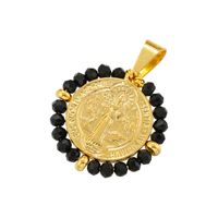 Wholesale Hip-Hop Retro Round Virgin Mary Copper Plating Inlay Carving 18K Gold Plated Zircon sku image 5