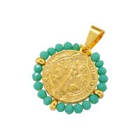 Wholesale Hip-Hop Retro Round Virgin Mary Copper Plating Inlay Carving 18K Gold Plated Zircon sku image 9