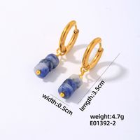 1 Par Estilo Simple Estilo Clásico Geométrico Irregular Acero Inoxidable 304 Piedra Natural Cobre Pendientes De Gota sku image 2