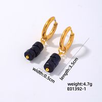 1 Par Estilo Simple Estilo Clásico Geométrico Irregular Acero Inoxidable 304 Piedra Natural Cobre Pendientes De Gota sku image 1