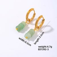 1 Pair Simple Style Classic Style Geometric Irregular 304 Stainless Steel Natural Stone Copper Drop Earrings sku image 3
