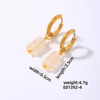 1 Pair Simple Style Classic Style Geometric Irregular 304 Stainless Steel Natural Stone Copper Drop Earrings sku image 4