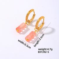 1 Pair Simple Style Classic Style Geometric Irregular 304 Stainless Steel Natural Stone Copper Drop Earrings sku image 5