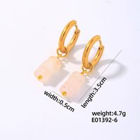 1 Pair Simple Style Classic Style Geometric Irregular 304 Stainless Steel Natural Stone Copper Drop Earrings sku image 6