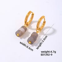 1 Pair Simple Style Classic Style Geometric Irregular 304 Stainless Steel Natural Stone Copper Drop Earrings sku image 9