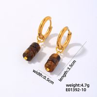 1 Pair Simple Style Classic Style Geometric Irregular 304 Stainless Steel Natural Stone Copper Drop Earrings sku image 10