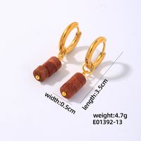 1 Pair Simple Style Classic Style Geometric Irregular 304 Stainless Steel Natural Stone Copper Drop Earrings sku image 13