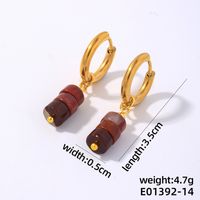 1 Pair Simple Style Classic Style Geometric Irregular 304 Stainless Steel Natural Stone Copper Drop Earrings sku image 14
