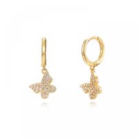 1 Pair Elegant Luxurious Shiny Butterfly Plating Inlay Alloy Zircon 18k Gold Plated Dangling Earrings main image 4