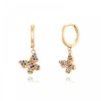 1 Pair Elegant Luxurious Shiny Butterfly Plating Inlay Alloy Zircon 18k Gold Plated Dangling Earrings main image 2