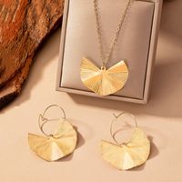Retro Romantic Leaf Ginkgo Leaf Alloy Ferroalloy Plating 14k Gold Plated Women's Earrings Necklace sku image 1