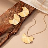 Retro Romantic Leaf Ginkgo Leaf Alloy Ferroalloy Plating 14k Gold Plated Women's Earrings Necklace main image 5
