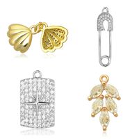 Retro Mermaid Copper Plating Inlay Zircon Charms Jewelry Accessories main image 4