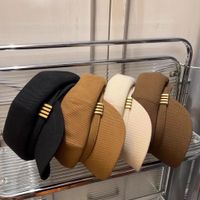 Women's Basic Vintage Style Solid Color Curved Eaves Beret Hat main image 2