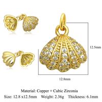 Retro Mermaid Copper Plating Inlay Zircon Charms Jewelry Accessories sku image 6