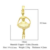 Retro Mermaid Copper Plating Inlay Zircon Charms Jewelry Accessories sku image 5