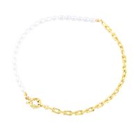 Retro Simple Style Geometric Round Freshwater Pearl Copper Plating 18k Gold Plated Choker main image 2