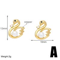 1 Pair Elegant Simple Style Flower Bow Knot Plating Inlay Copper Artificial Pearls Zircon 18k Gold Plated Ear Studs sku image 1