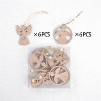 Christmas Pastoral Christmas Tree Angel Star Solid Wood Party Street Hanging Ornaments Ornaments main image 4