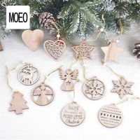 Christmas Pastoral Christmas Tree Angel Star Solid Wood Party Street Hanging Ornaments Ornaments main image 10