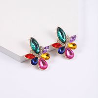 1 Pair Simple Style Commute Water Droplets Plating Inlay Alloy Rhinestones Silver Plated Ear Studs main image 5