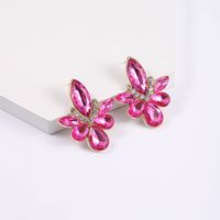 1 Pair Simple Style Commute Water Droplets Plating Inlay Alloy Rhinestones Silver Plated Ear Studs main image 6